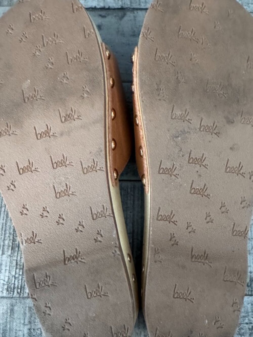 Beek Leather Wooden Slide Sandals, Size 6, Tan,Excellent Condition, Minimal Wear - Picture 10 of 10